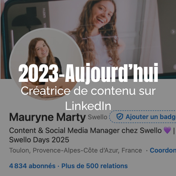 Créatrice de contenu LinkedIn - 2023-aujourd'hui